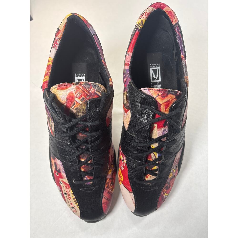 Vintage Andrew Stevens Studio Kelly Photo Print Lace Up Shoes-Size 8